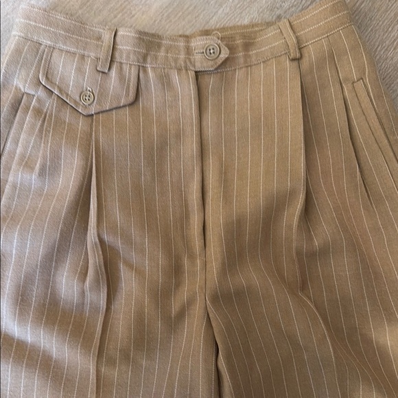 Lauren Ralph Lauren Tailored Tan Striped Trousers - Picture 2 of 4